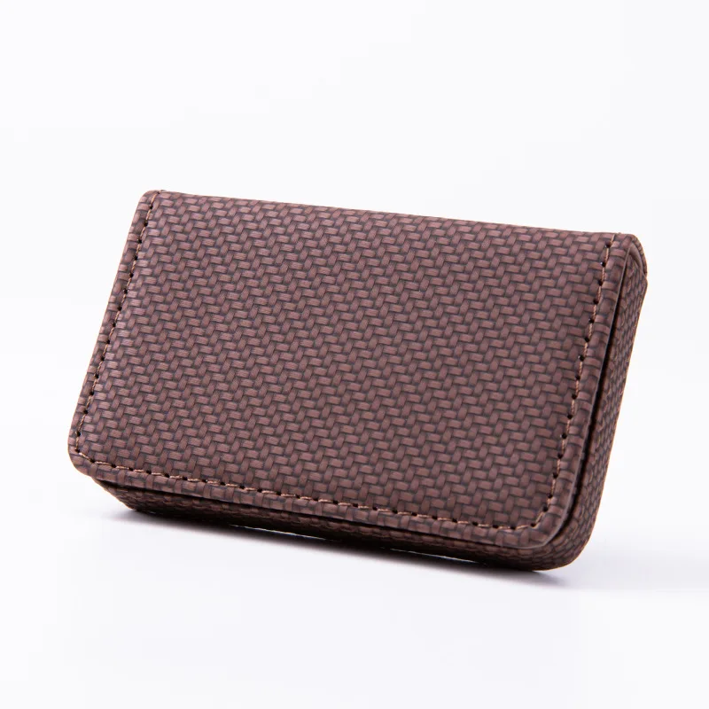 Simple Pu Leather Card Bag Bank Business Card Storage Box Portable Flip Cover Multifunctional Card Holder