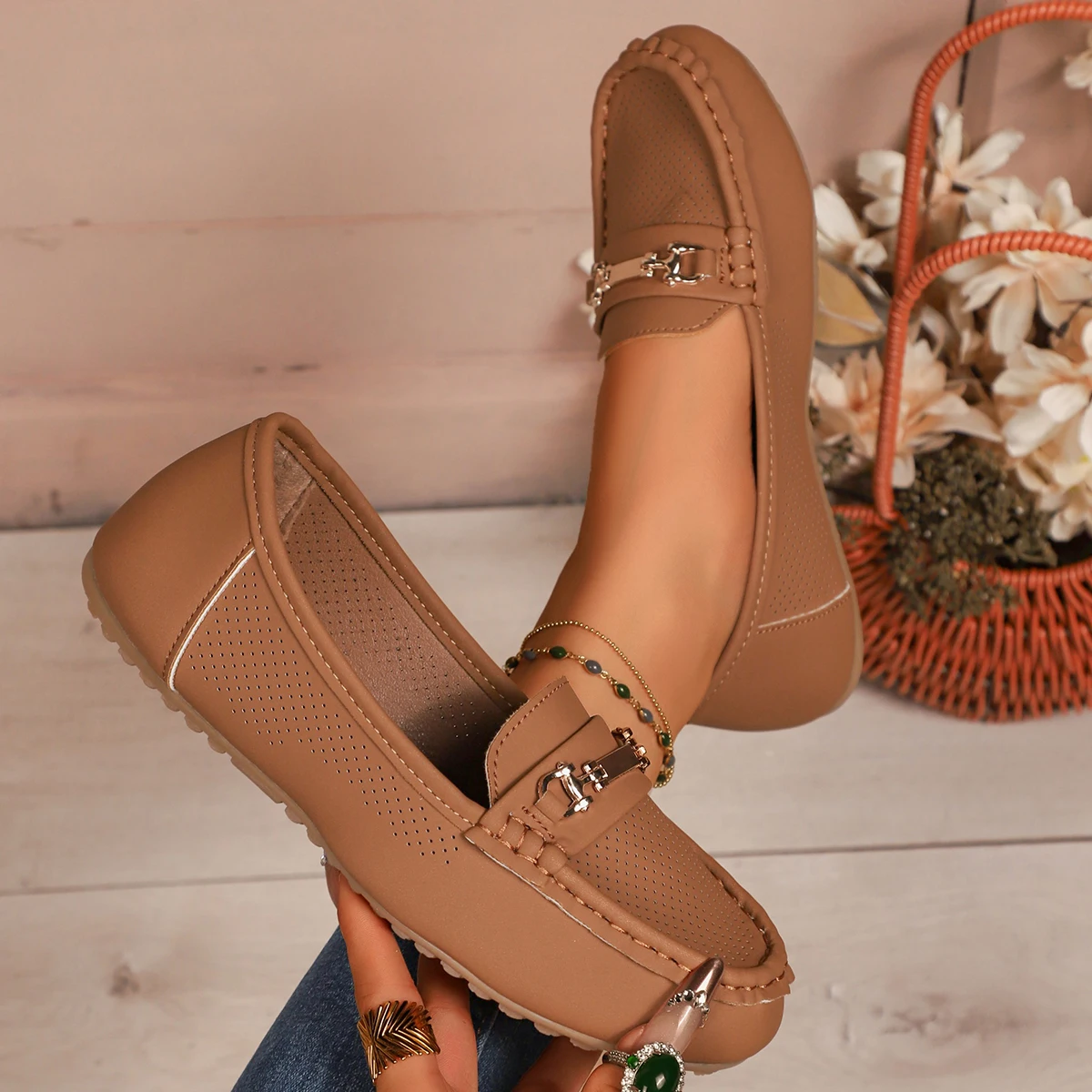 

Women Sneakers Casual Slip on Mary Jane Shoes Spring Autumn Comfortable Sneakers Women Round Toe Solid Soft Sole Flat Loafers