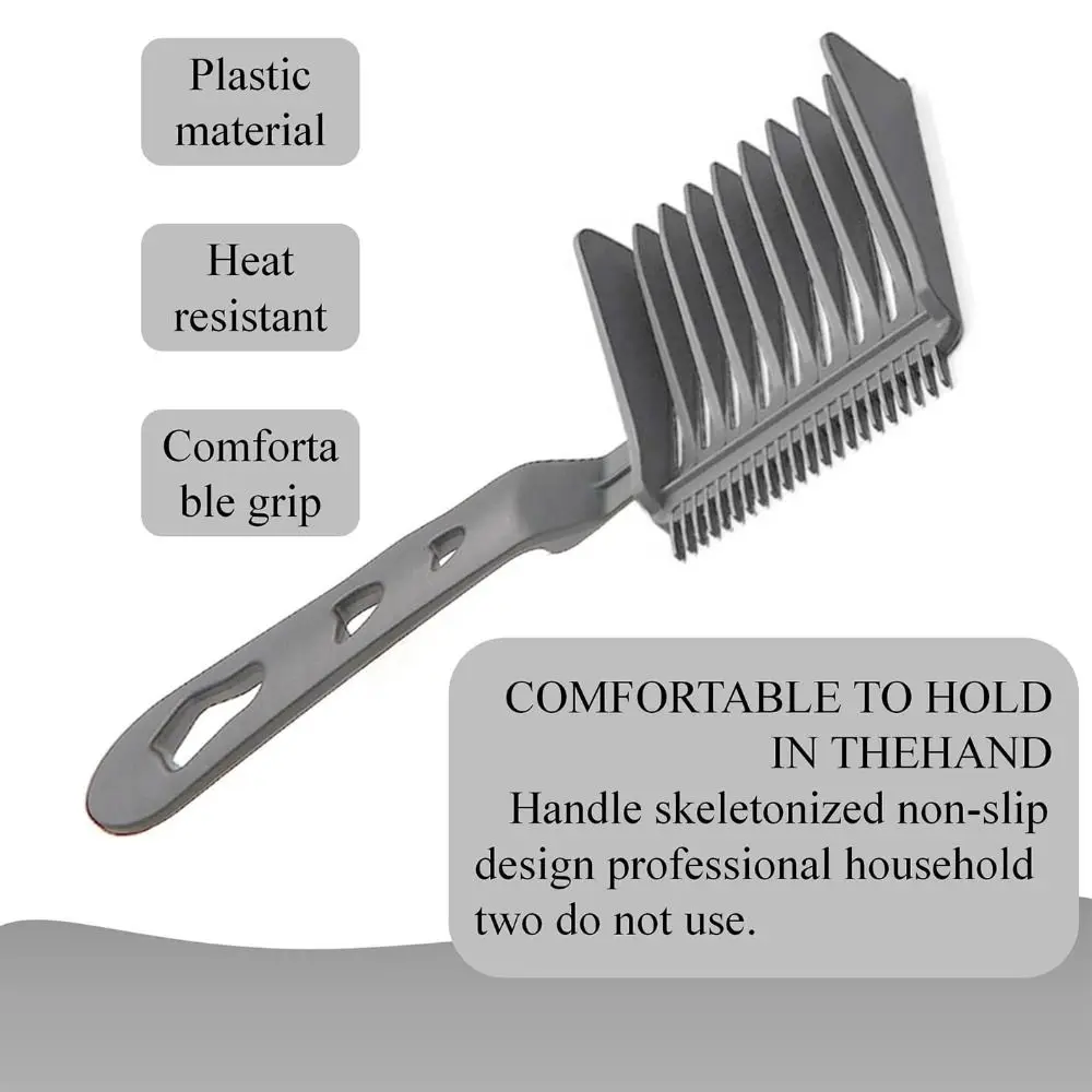 Men Styling Tool Barber Fade Combs Plastic Ergonomic Curved Positioning Comb Barber Supplies Gradienter Design Hair Cutting Comb