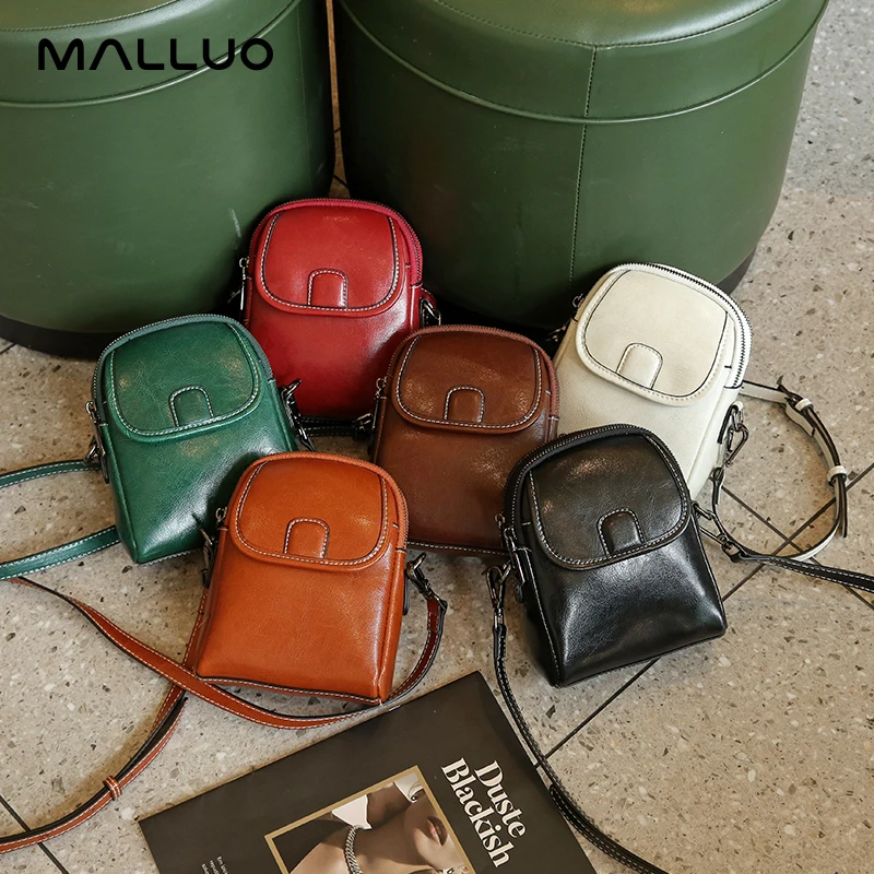 

Women Fashion Vintage Cowhide Phone Bag Ladies Cow Genuine Leather Bags Female Luxury Designer Crossbody Bags High Quality Purse