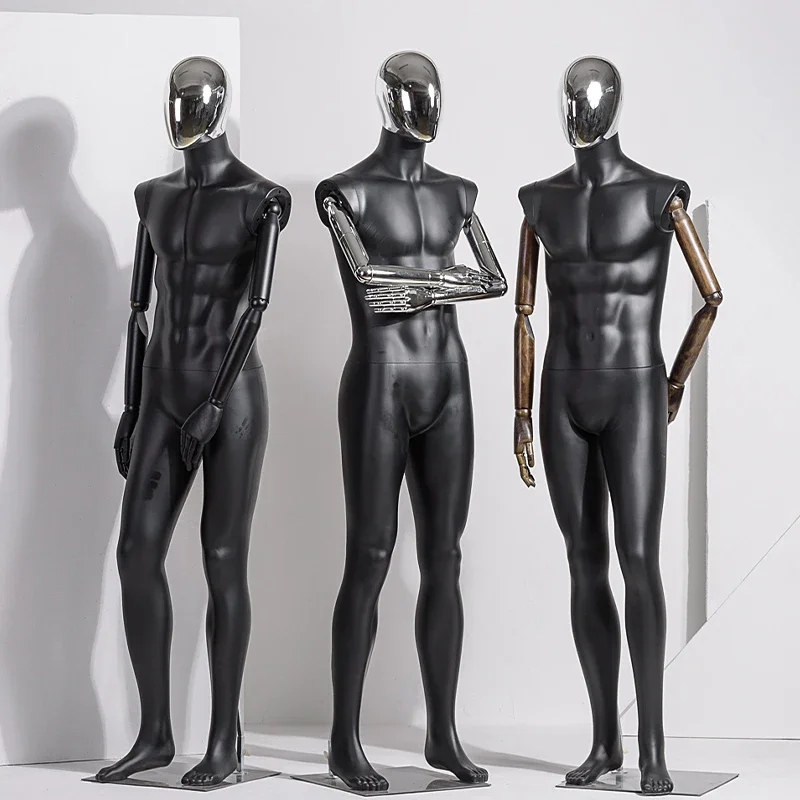 hot sales Chroming Silver Male Models Full Body Mannequin for Man Clothing Store showcase Fashion Boutique Men Dummy