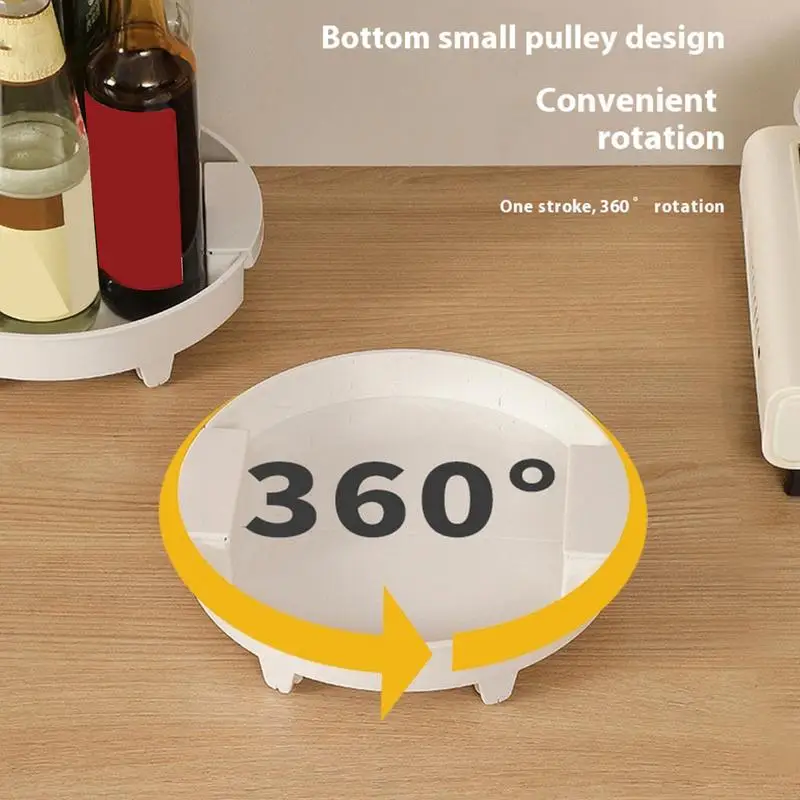 

Kitchen Seasoning Rack Rotatable Toiletries Tray Reusable Kitchen Supplies Multifunctional Cosmetic Rack For Living Room