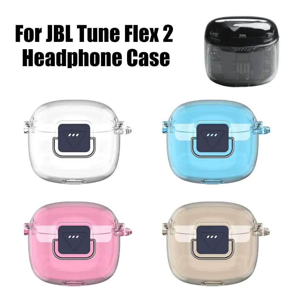 غطاء حافظة من مادة TPU لملحقات سماعات الأذن اللاسلكية JBL Tune Flex 2، حافظة واقية ناعمة H0R2