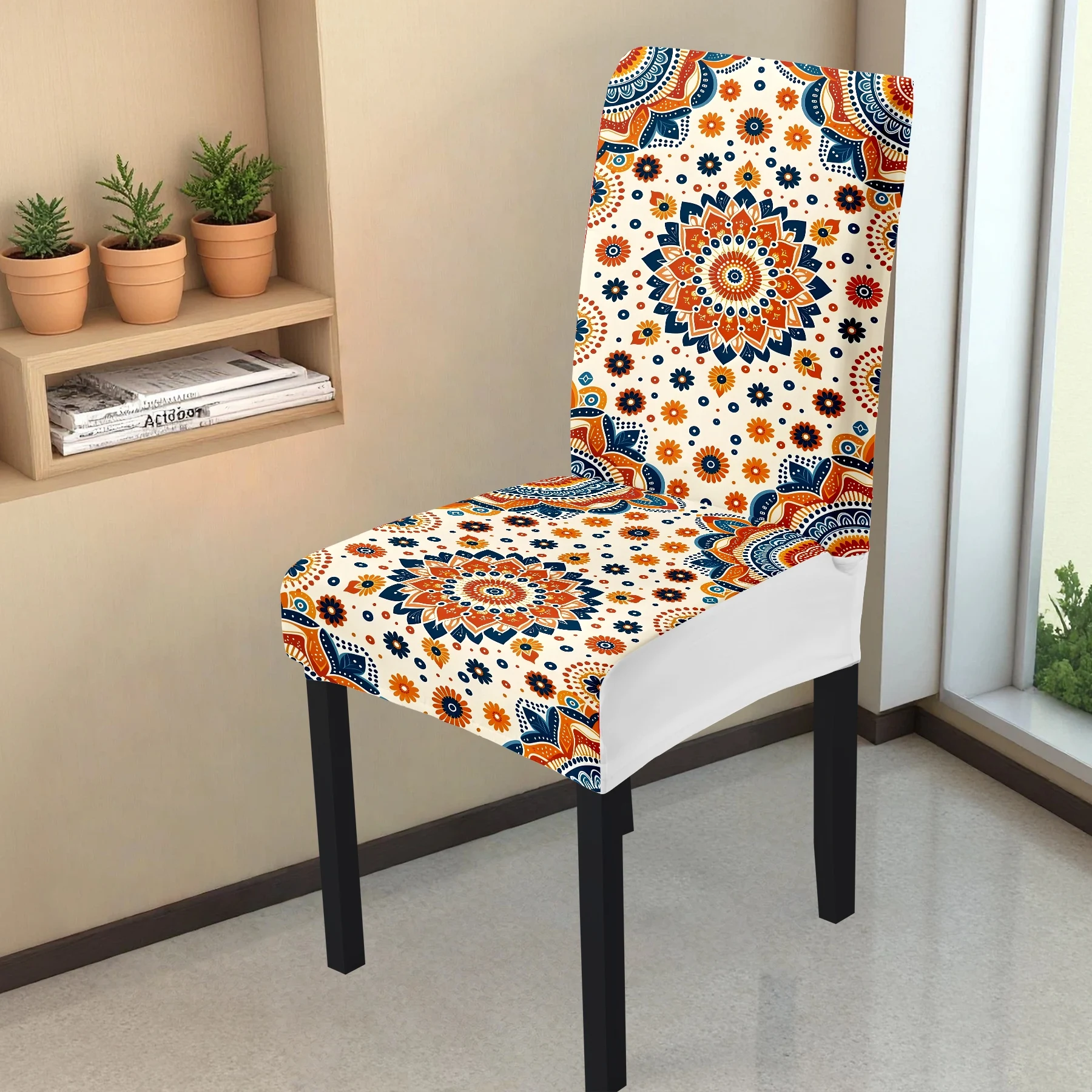 

Bohemian Mandala Print Elastic Chair Cover, 2024 New Stretchable Full - Coverage Seat Cover, Washable & Fade