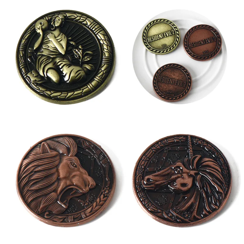 Resident Evil 2-colección de monedas RPD Raccoon City, estación de policía, logotipo de Metal, accesorios de utilería, regalos para fanáticos