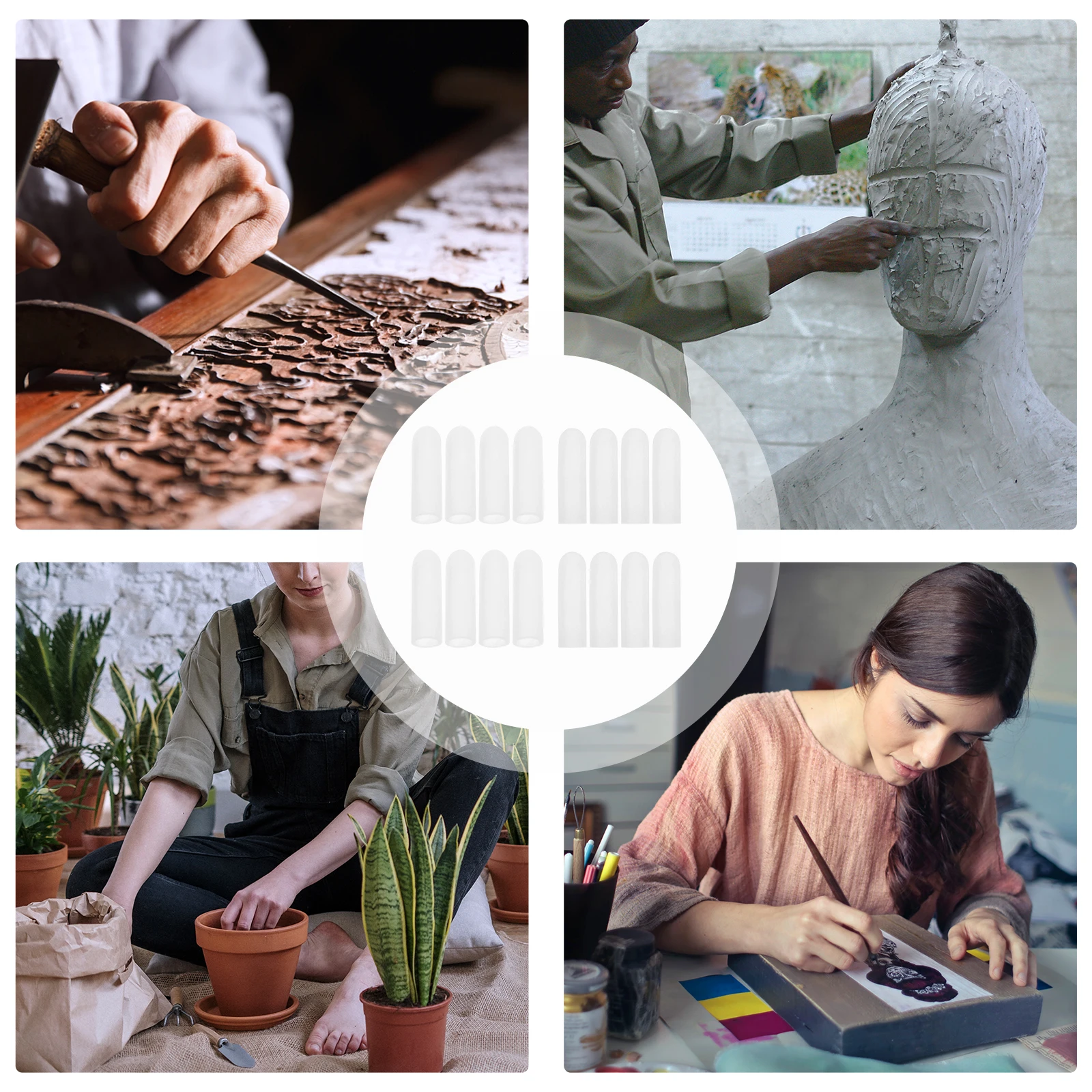 سيليكون حماية الاصبع يغطي قابلة لإعادة الاستخدام مكافحة ارتداء قطع مقاومة عدم الانزلاق للبستنة المطبخ إصلاح العمل الرعاية الصحية #2