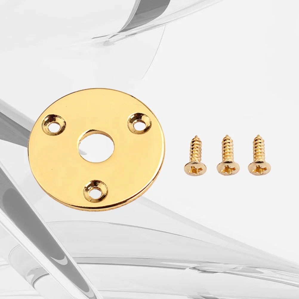 

Round 1/4 Inch Indented Metal Nickel Plated For Electric Guitar Bass Replacement Durable Glossy Finish Jack Plate Guitar