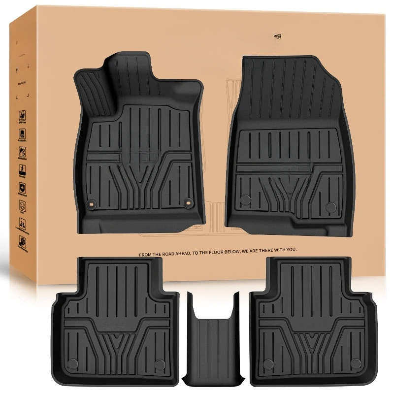 

TPE Rubber Floor Mats for 2018-2022 Honda Accord All Weather Liners Deep Black United States