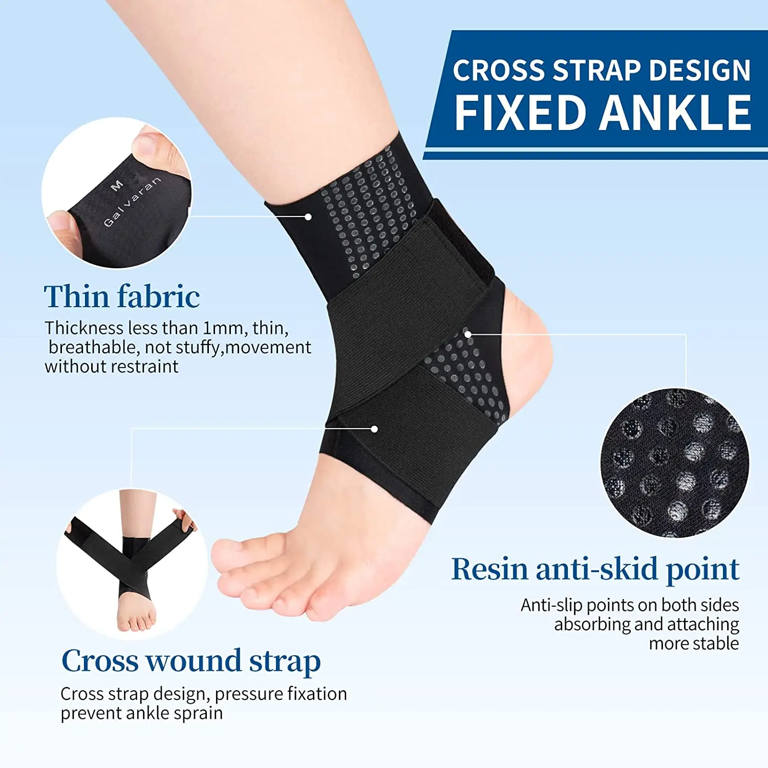 Ankle Brace Breathable Compression Ankle Support for Men and Women Sprained Ankles Stabilizing Ligaments Sports Injury Recovery