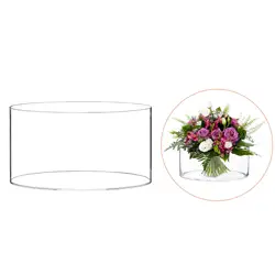 Acrylic Flower Vase Modern Ornament Round Planter for Party Table Countertop Desktop Organizer Supply Home Floral Arrangement