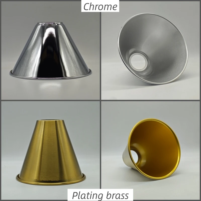 Metal Conical Lamp Shade Gold Silver Iron Light Cover Pendant Light Lampshade for Industrial Kitchen Island Bar Ceiling Lamp