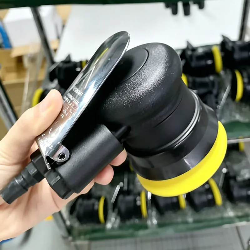 3 Inch Air Random Orbital Sander 75mm Mini Air Palm Sander for Body Work Wood Metal with 5 Sanding Discs 1/4