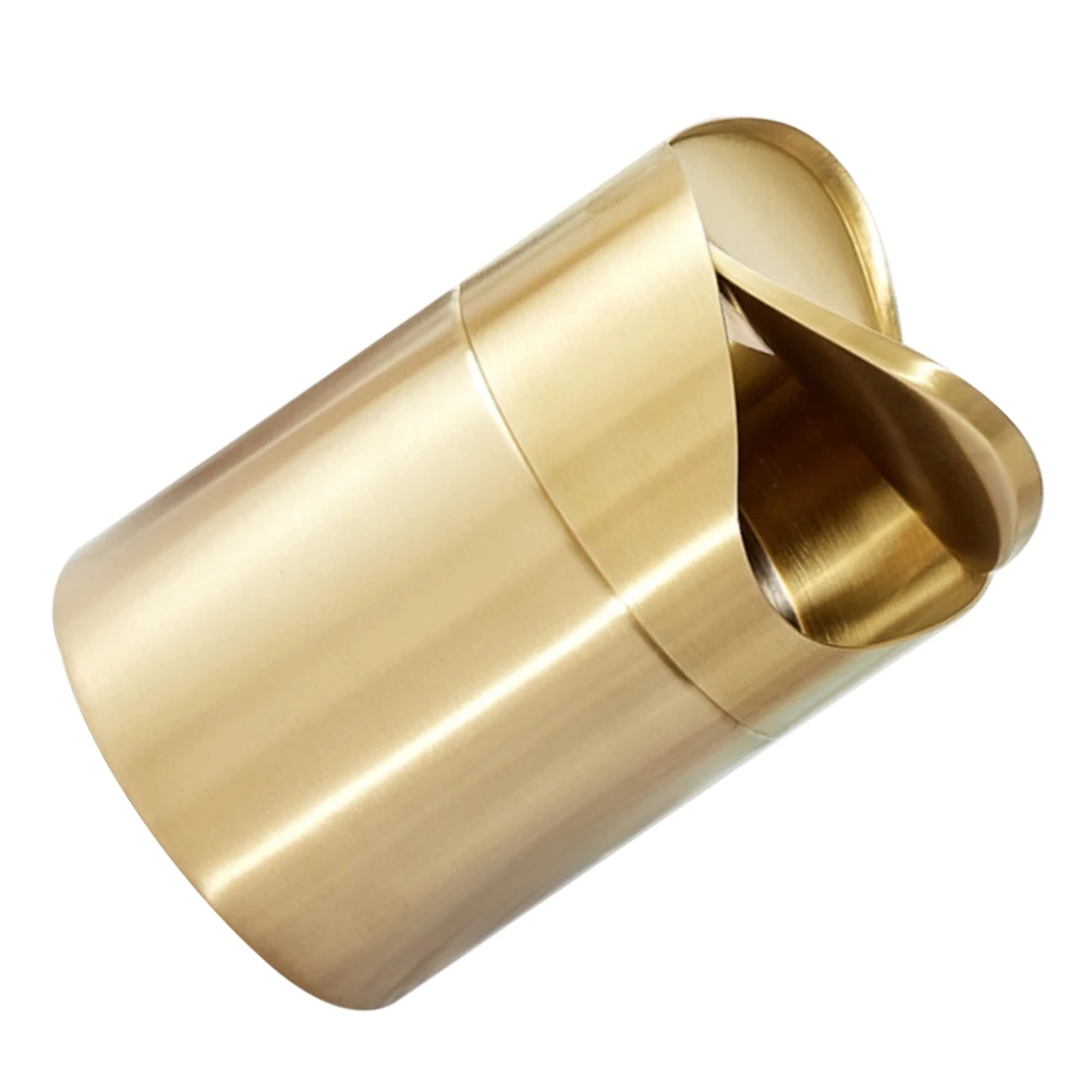 

Stainless Steel Trash Can Desktop Garbage Dustbin Countertop Waste Basket Mini Size Car Office Storage Container Gold Finish