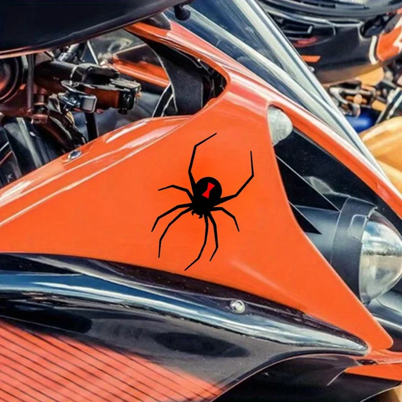 

1pc Spider Motorcycle Sticker, Waterproof Halloween Decor Decal, for Fuel Tank, Fairing, Helmet & Car Window