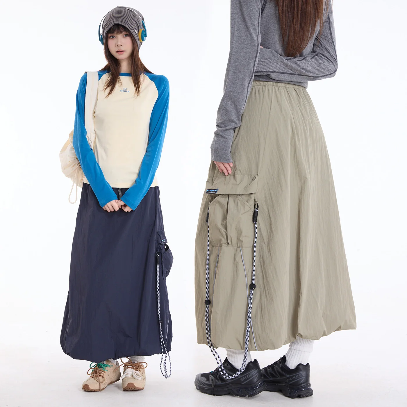 Outdoor Travel Mountain Hiking Waterproof Quick Dry Cargo Skirt Women City Streetwear Loose Casual Y2k Fashion Track Long Skirts