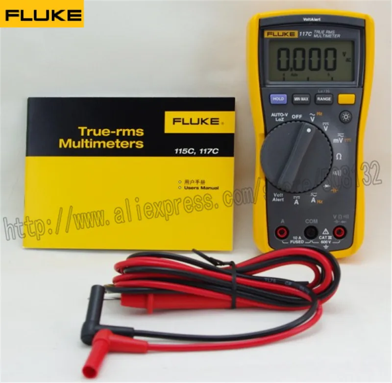 FLUKE 117C HAVC VoltAlert Backlight Multimeter 117 True RMS FLUKE 117