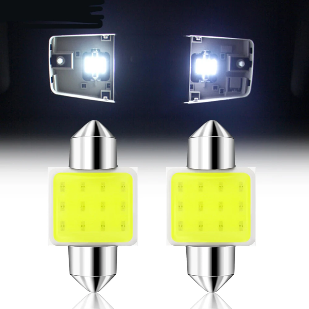 2x C10W C5W LED COB Festoon Car Bulb for Kia Rio 4 X-Line Lada Vesta VW POLO 6R 6C Ford Focus 3 MK3