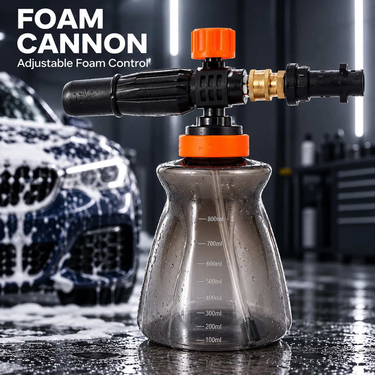 Spruzzatore a schiuma con pompa manuale da 1000 ml o ugello, cannone pneumatico a schiuma, flacone spray per lavaggio auto con schiuma, flacone spray portatile da 1L per la pulizia dei finestrini