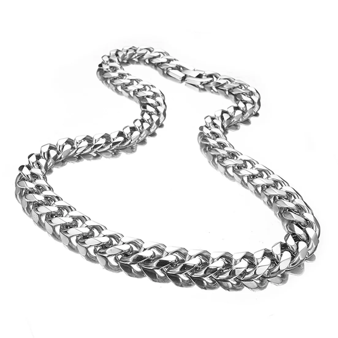 316L Edelstahl-Kettenhalskette für Männer 7MM-15MM Dicke Lange Ketten Männlicher Halsschmuck Punk-Accessoires – Detail 3