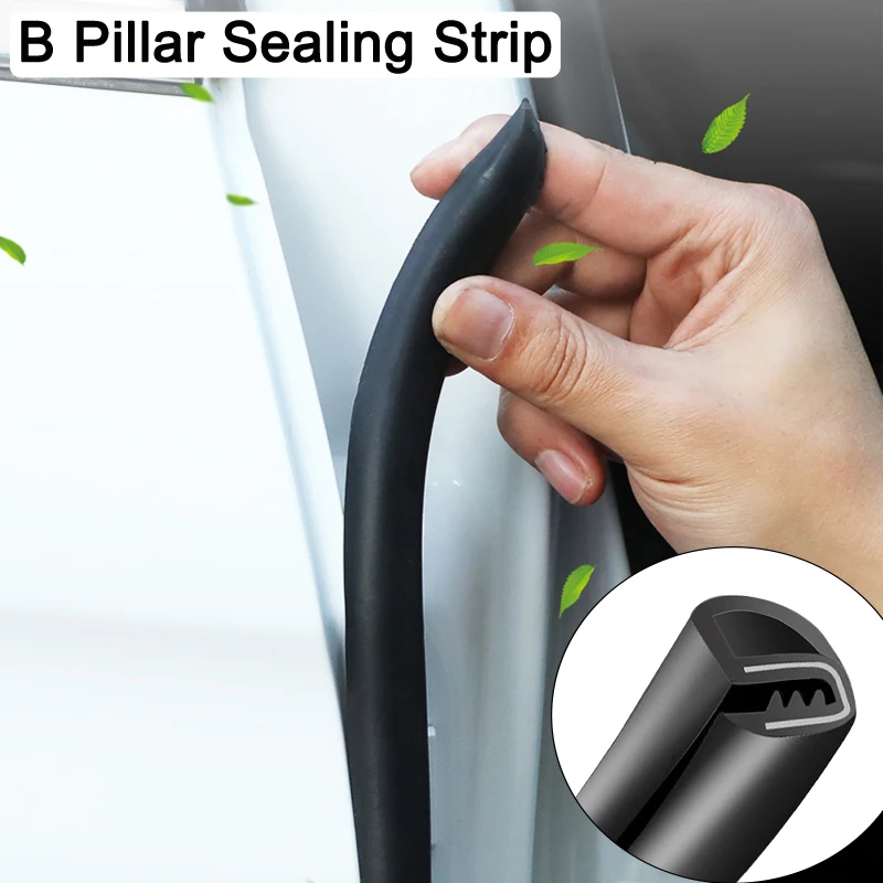 

2Pcs Car Door Sealing Strip For B-Pillar Car Rubber Weatherstrip Sound Insulation Sealing Strips Anti-Scratch Protector