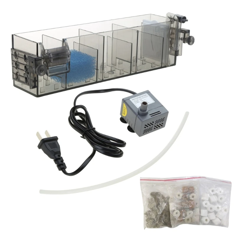 Filtro cascada para tanque peces, sistema purificador agua externo para acuario, montado en pared, envío directo