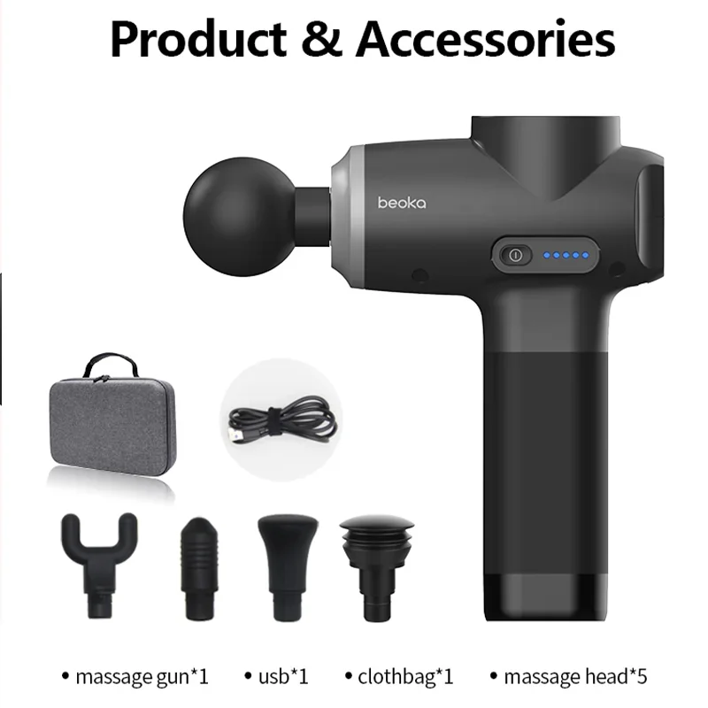 New 2025 Portable Mini Electric Body Muscle Facial Massage High Quality Percussion Deep Tissue Tool Head Neck Professional Heat