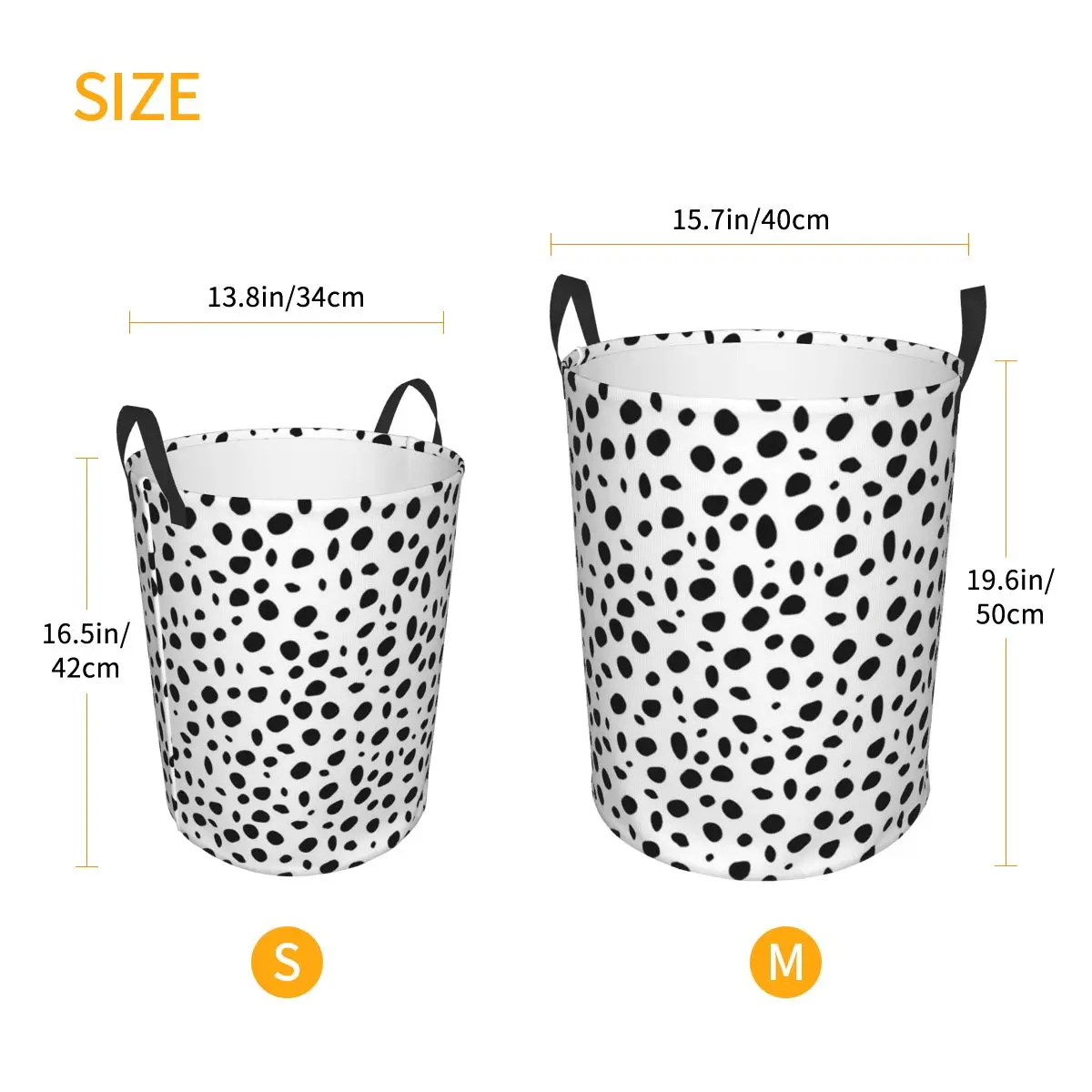 Small Dalmatian Print Foldable Laundry Baskets Dirty Clothes Home Organizer Large Waterproof Bag For Home Kids