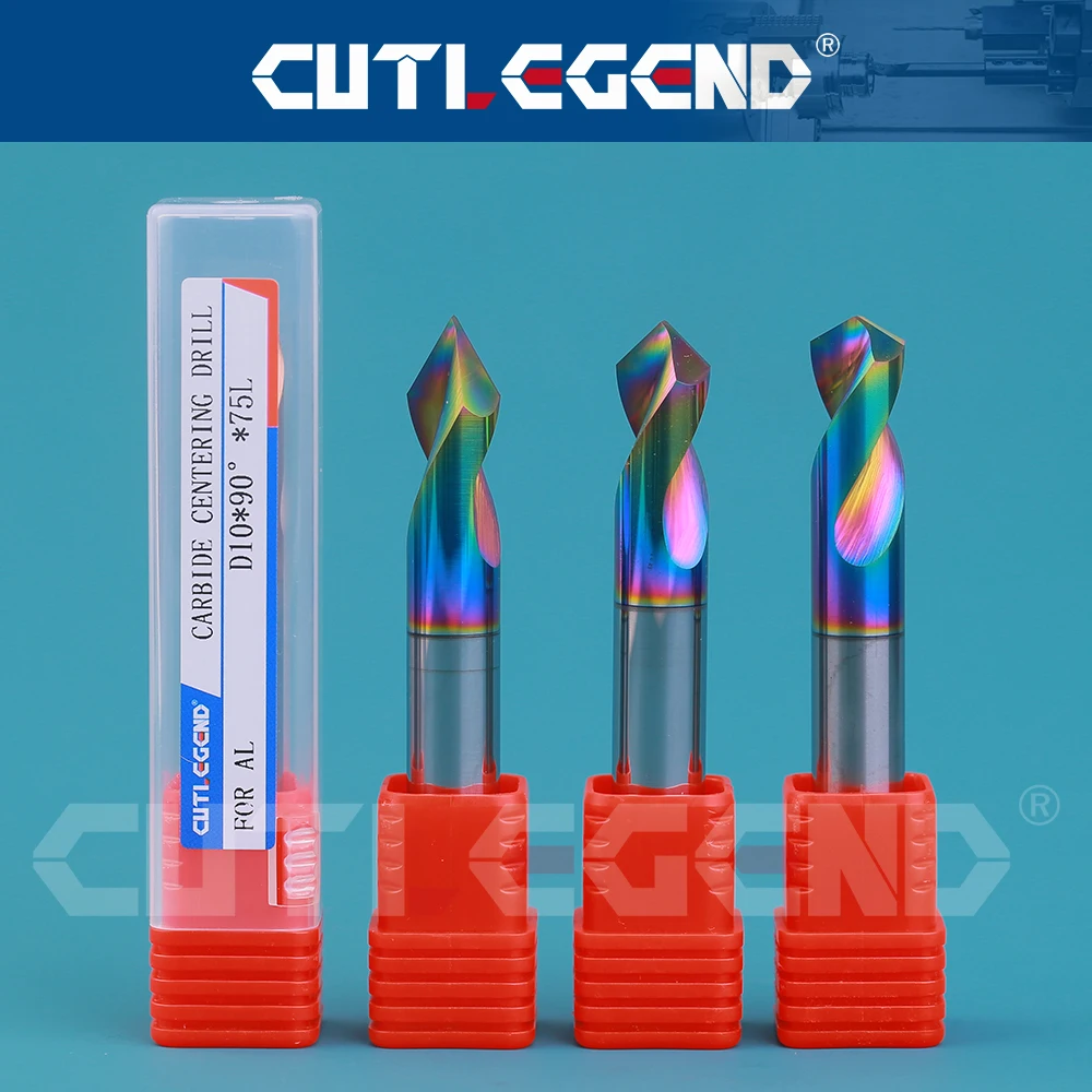 Hartmetall-Wolfram-Zentrierbohrer, Punktbohrer für Aluminium 60 ° 90 ° 120 ° 1-12mm Durchmesser Regenbogenbeschichtung Hohe Präzision & Haltbarkeit – Detail 1