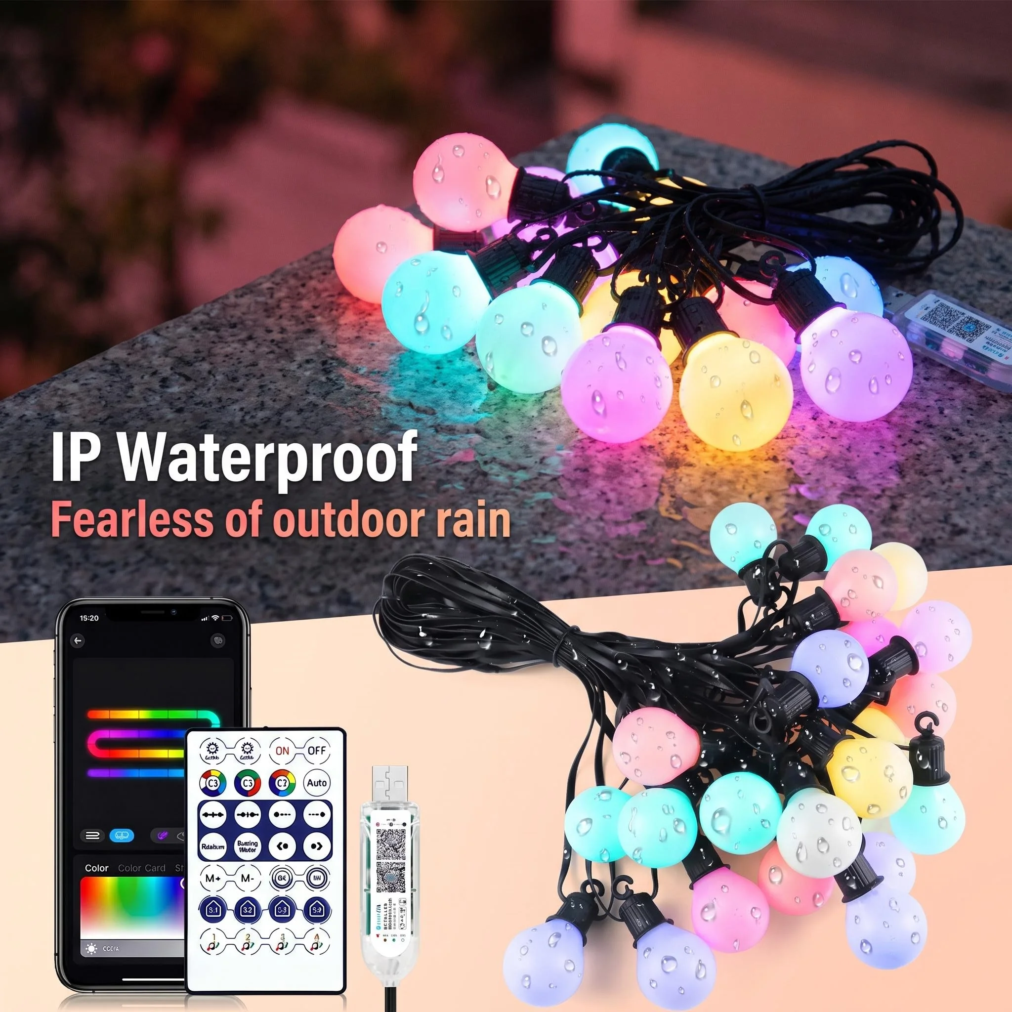 سلسلة إضاءة LED ذكية G40 تعمل - مراجعة Smart Garden Festoon Lights وسعره