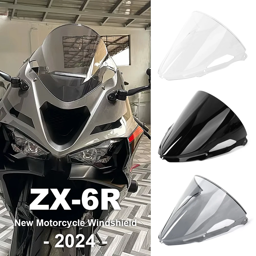 

For Kawasaki ZX6R ZX 6R ZX-6R 2024 New Motorcycle Accessories Windshield Windscreen Wind Deflectors Shield Protector