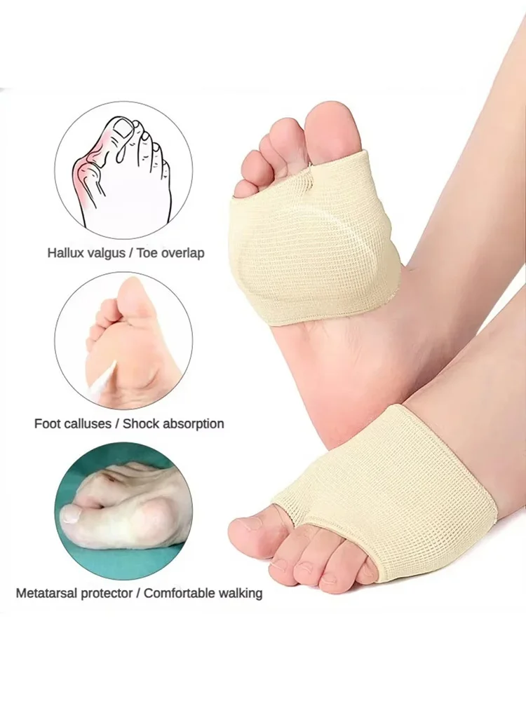 Metatarsal Pads for Women and Men Forefoot Pad for Ball of Foot Pain Relief Insoles Half Sock Support Soft Gel Foot Cushion