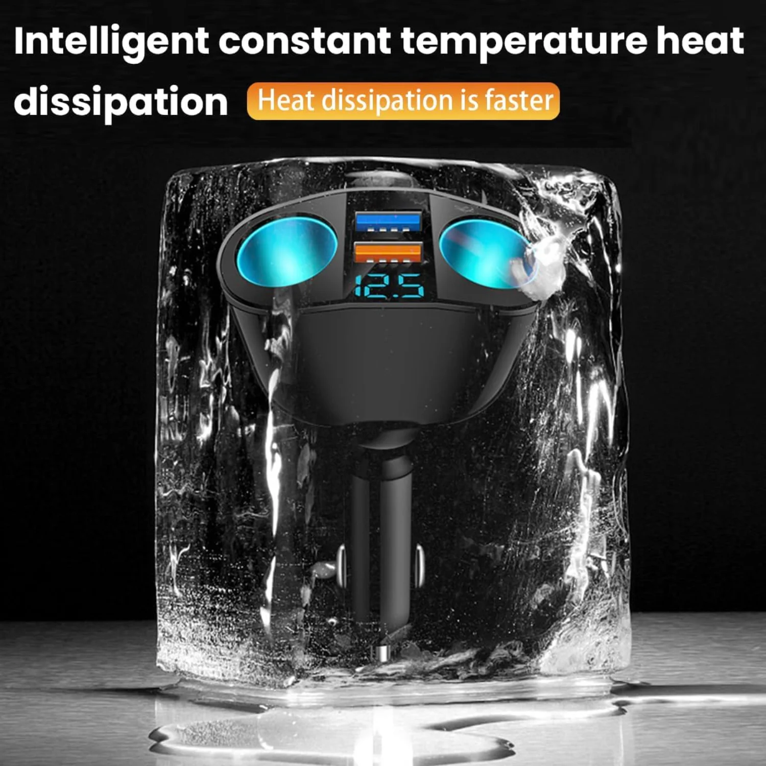 담배 라이터 분배기, USB 2.4A 및 QC3.0 유형 C(소켓 2개 포함) 담배 라이터 어댑터, 12V/24V 120W 차량용 충전기 분배기 f