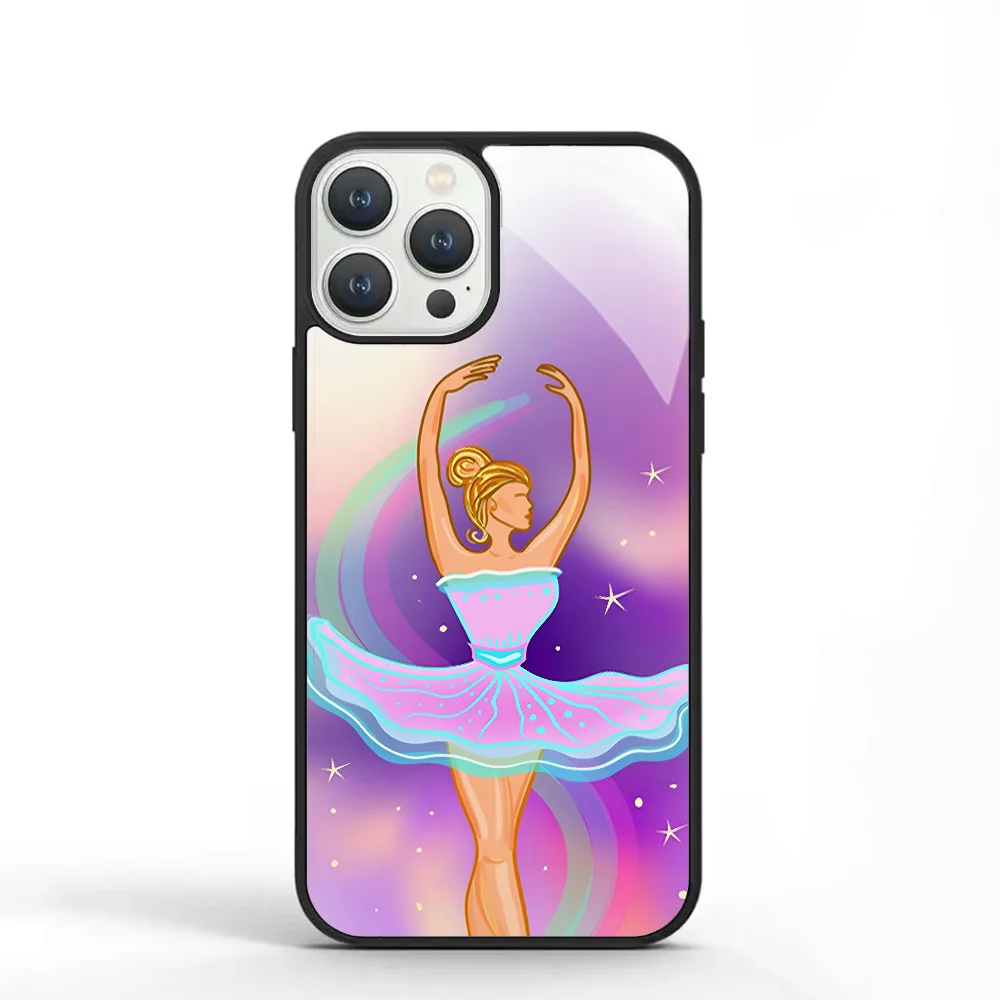 Exquisite Delicate Ballerina Phone Case For IPhone 11 12 13 14 15 Plus Pro Max Mirror Acrylic PC TPU Cover