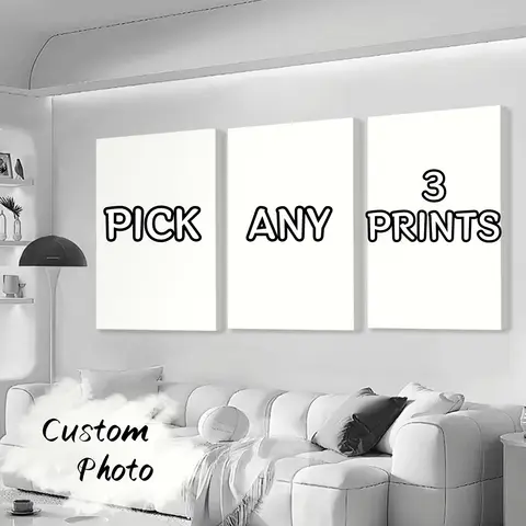 3/4/5pcs Custom Canvas Printing Personalized Photo Suitable for Family Life Pets Scenery Couple Weddings Home Decor Poster Gifts