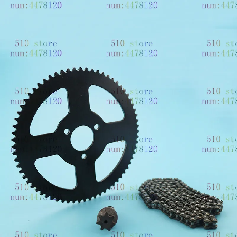 Mini moto 47cc 49cc sistema de acionamento 25h 26mm 68t 136 links laços corrente com roda dentada traseira 68t 7 dentes roda dentada eixo caber bolso bicicleta