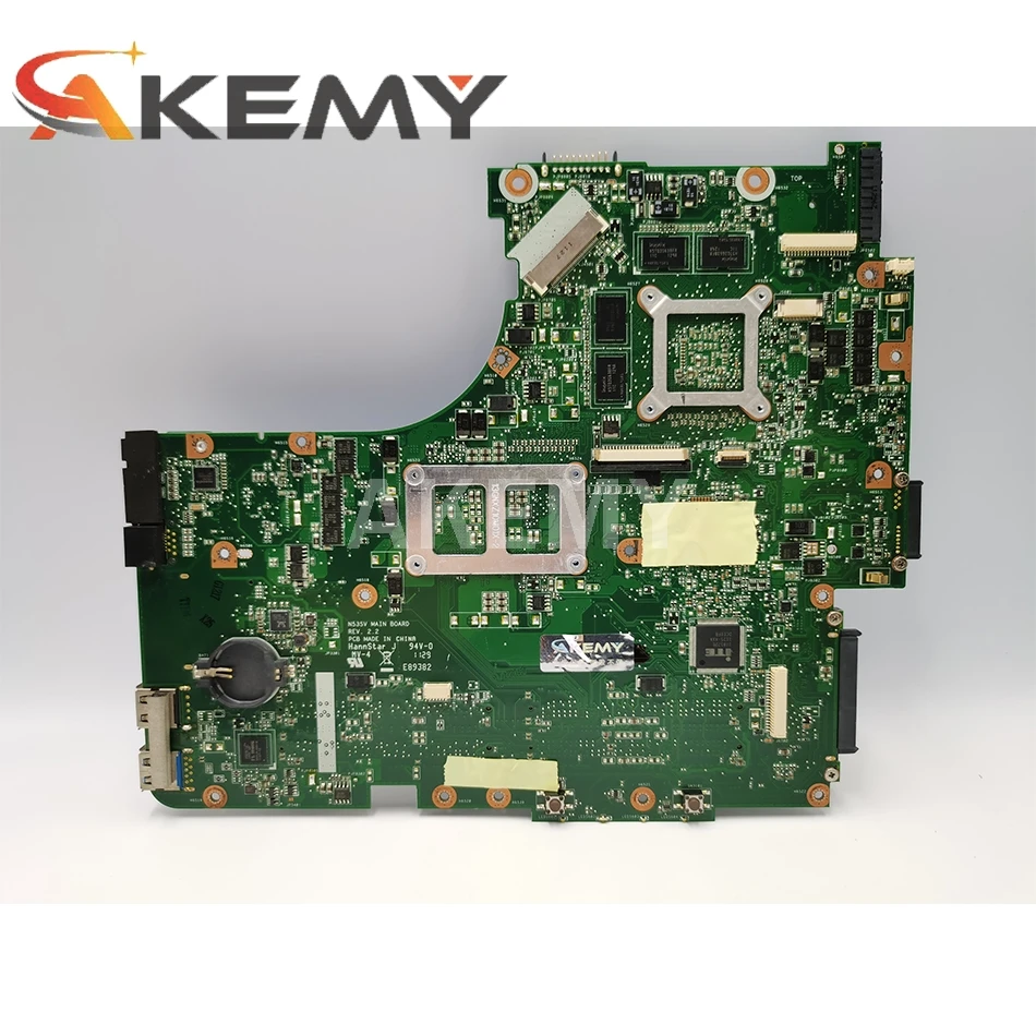 Imagem -03 - Mainboard para Asus N53s N53sv N53sn N53sm Notebook Motherboard Gt540 Gt550m Slots Suportam i7 Cpu 90r-n1qmb1300y N53sv Rev.2.2