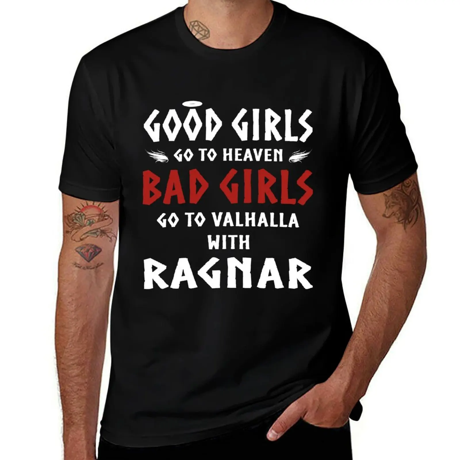 

Футболка Bad Girls go to Valhalla with Ragnar Vikings, футболки с аниме, дешевые вещи, тяжелые весы, черные футболки для мужчин