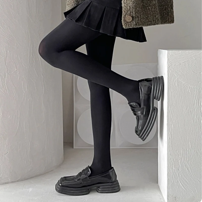 2 أزواج 80D مبهمة الجوارب السوداء المرأة لينة مطاطا جوارب طويلة مريحة بلون جوارب لارتداء اليومي والمكتب