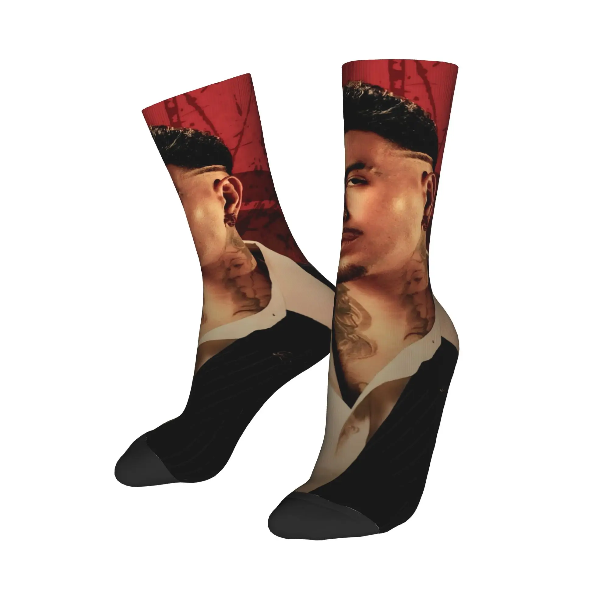 Skarpety Unisex Rauw Alejandro Piosenkarz Raper Oddychające Zabawne Skarpety Małe Drobiazgi na Prezent