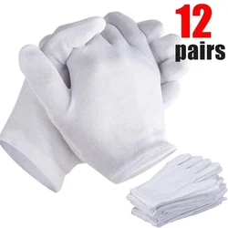 White Cotton Work Gloves for Dry Hands Handling Film SPA Gloves Ceremonial High Stretch Gloves Household Cleaning Tools