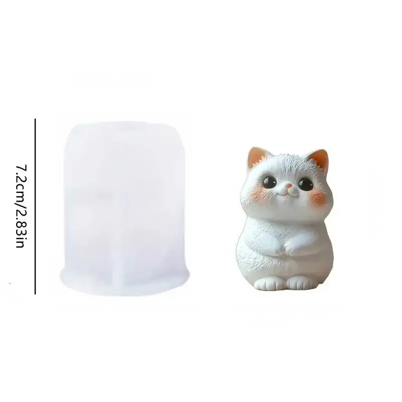 3D Cute Cat Shape Silicone Mold, New Design For Aromatherapy Candle Making, Baking Mousse Cake Biscuit, DIY Decorative Plaster