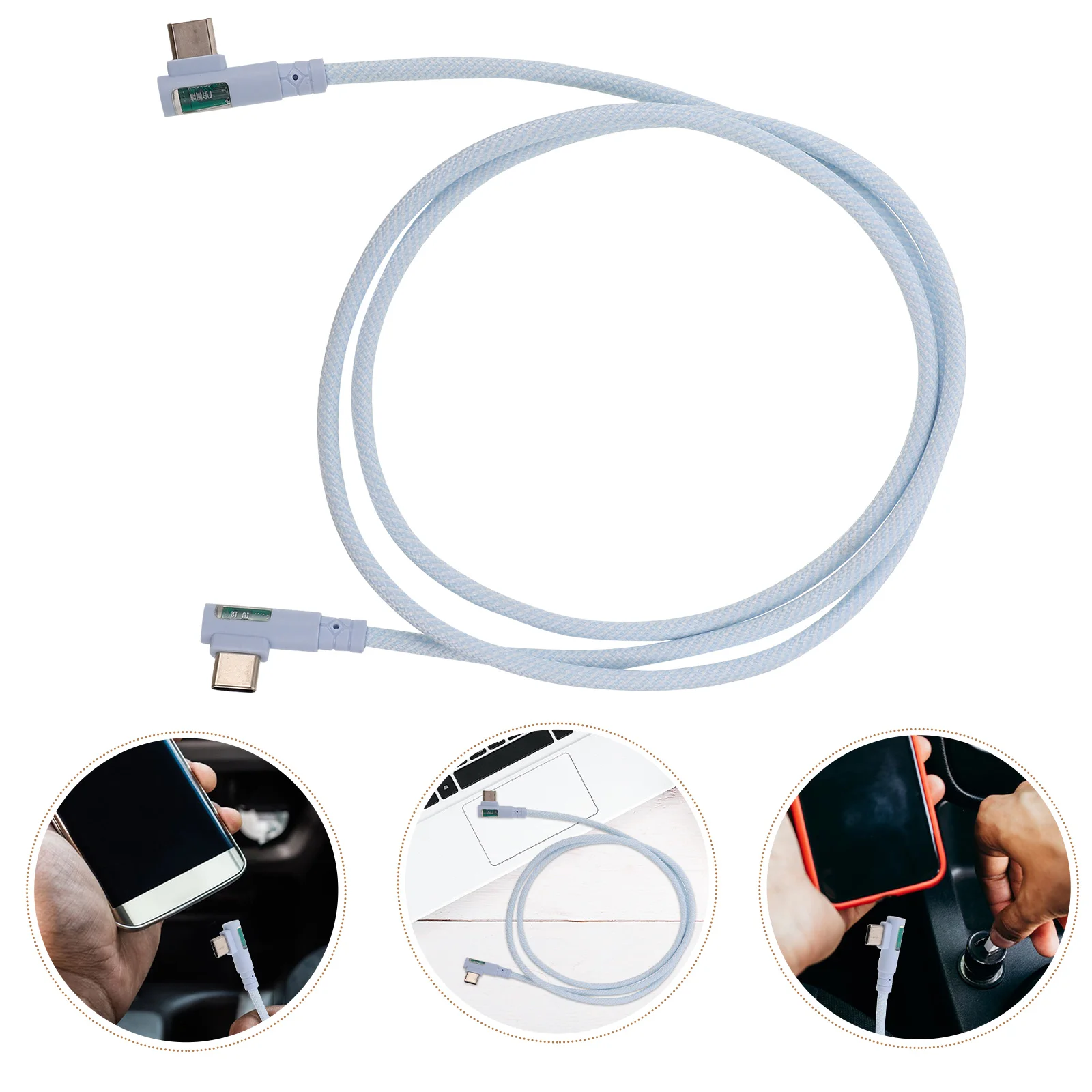 Línea de datos Cable USB de carga rápida Cable USB-c de doble codo de aleación de aluminio negro de ángulo recto