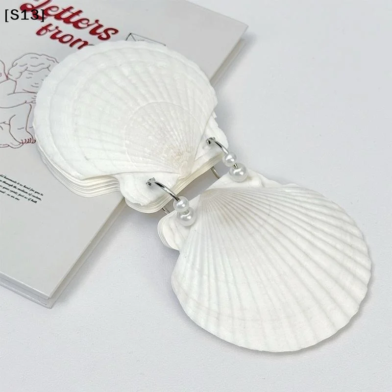 Multi-Purpose Natural Seashell Seashell Notebook Blank Inner Pages Portable Design Memo Pad Loose-leaf Notepad Students[Q]Q@