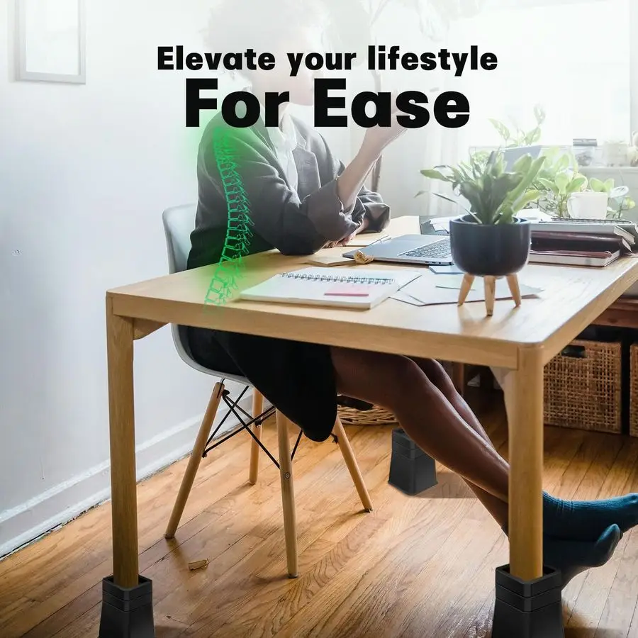 Risers de 10 polegadas resistentes, elevação em alturas 1,2,3,4,5,6,7,8,9,10 polegadas, elevadores de móveis ajustáveis para mesa de cadeira e perna de mesa