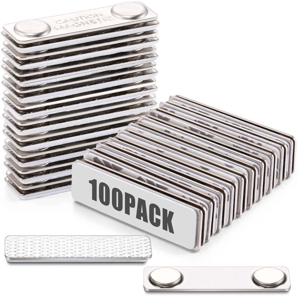 Magnetic Name Tag Holders with Strong Magnets for Securely Attaching ID Badges Name Tags and Accessories - 100 Pack