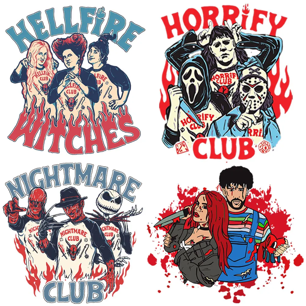 New Bad Buuny Iron On Patch adesivi a trasferimento termico per vestiti fai da te Karol G Bichota Krueger Halloween Horror Patch Appliques