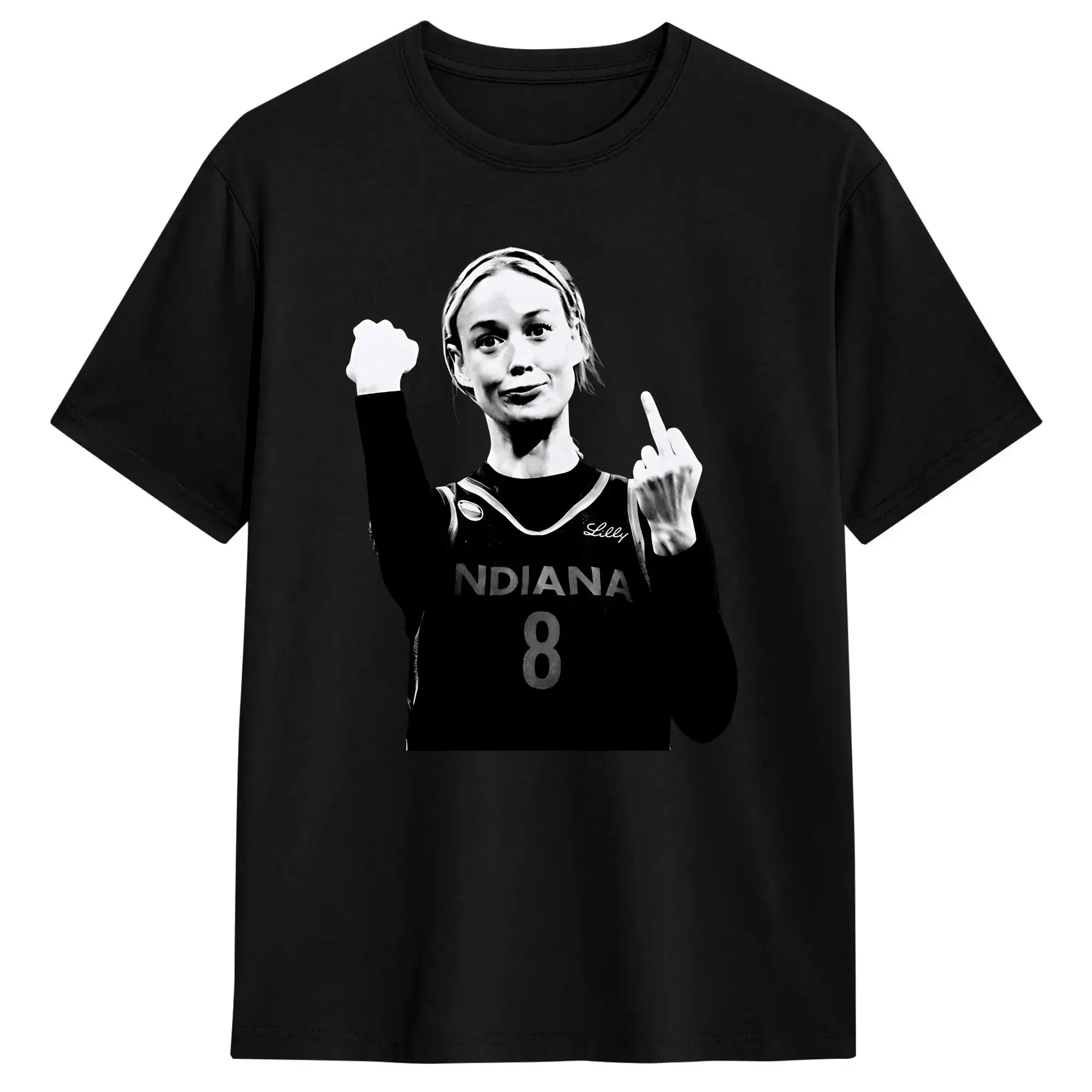 T-Shirt Beach Sophie Cunningham Pointing Middle Finger Indiana T Shirts 100% Cotton Tee Shirt for Men Y2K Short Sleeve Clothing
