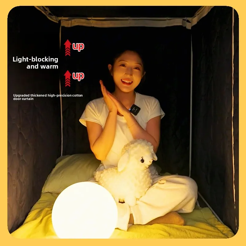 Warm Winter Bed Curtain Integrated Dormitory Mosquito Net Student Bedroom Curtain Thermal Insulation Light Blocking Mosquito ...