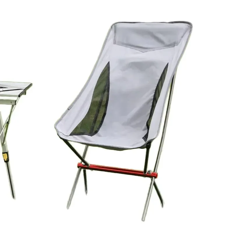 Portable Aluminum Folding Camping Chair High Back Lightweight Outdoor Furniture for Beach Fishing Hiking Travel Picnic Gear