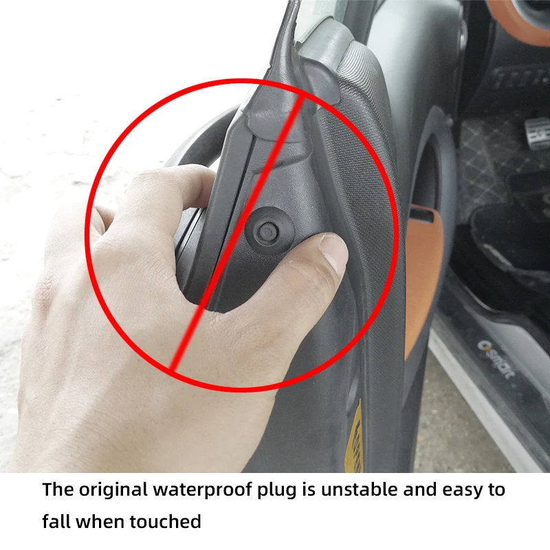 2pcs Car Styling Door Hole Waterproof Cover Plug For  Smart Fortwo Forfour 453 Door Hole Sealing Cover Car Accessories